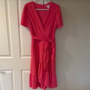 London Times Vibrant Pink Midi Dress